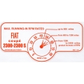 Fiat 2300S Windscreen Decal Running-In RPM & Speed rates [403.FIAT034]